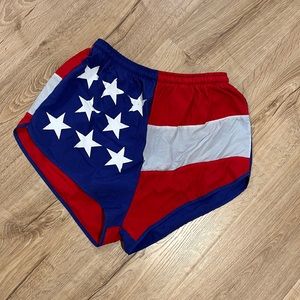 Vintage USA flag gym shorts